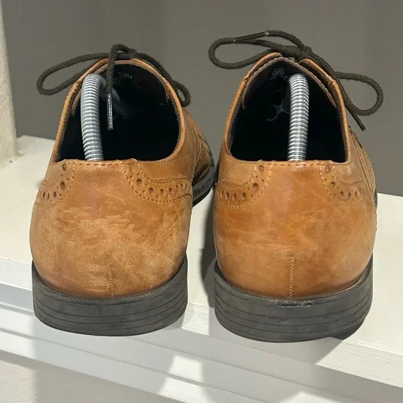 Cole Haan Mens C25805 Wing Tip Ox Oxford British Tan Size 10 Medium Leather - Picture 9 of 9